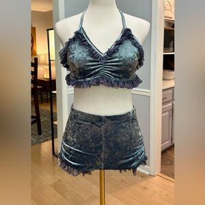 Gray velvet set SS